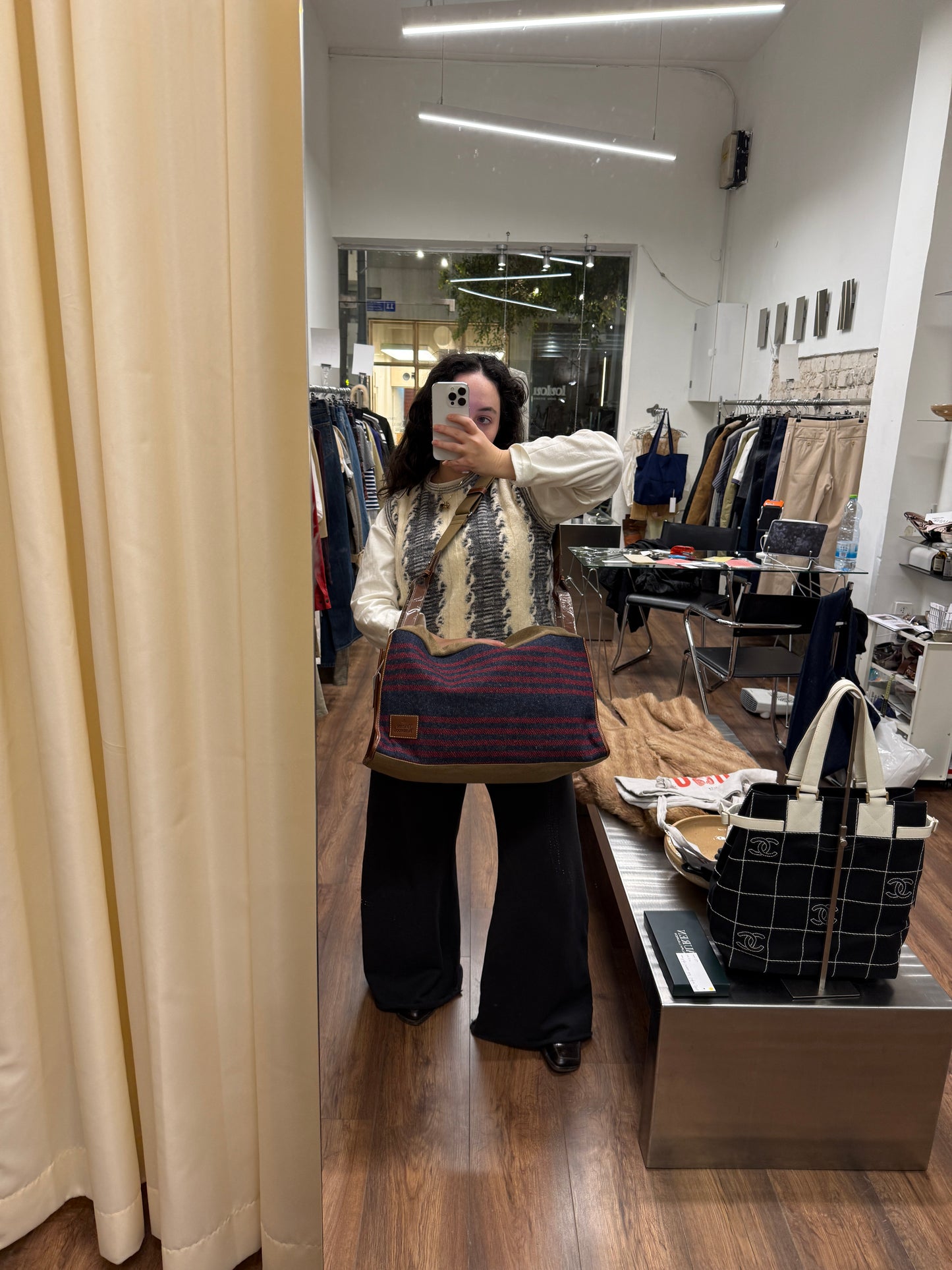 Vivienne Westwood Accessories × Harris Tweed Large Shoulder Bag