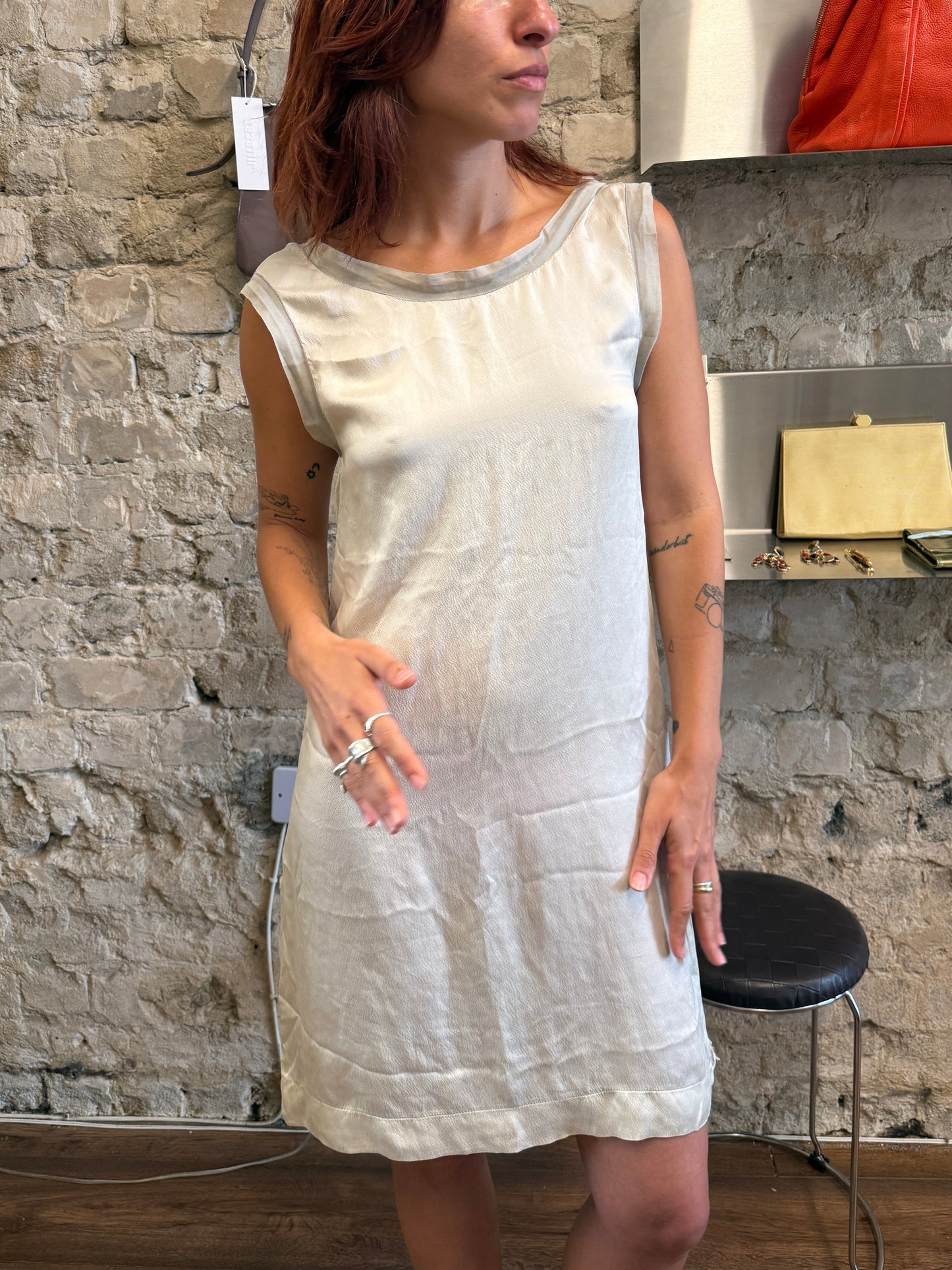 Vintage Silk Open Back Dress