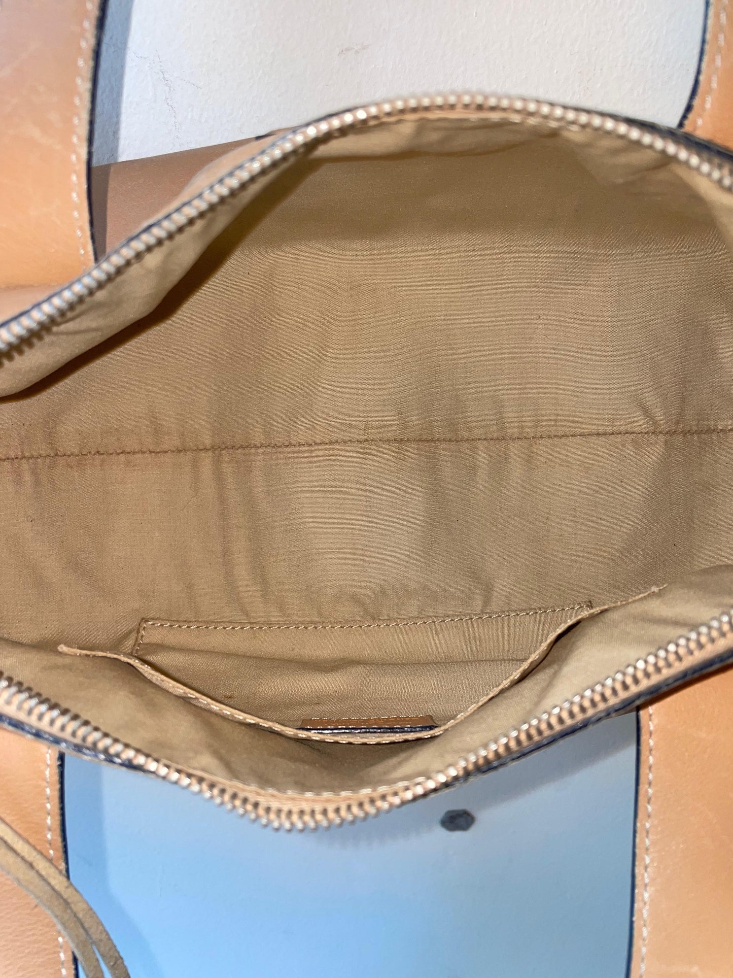 Tod’s Blue Lined Calf Leather Shoulder Bag c. 2000s