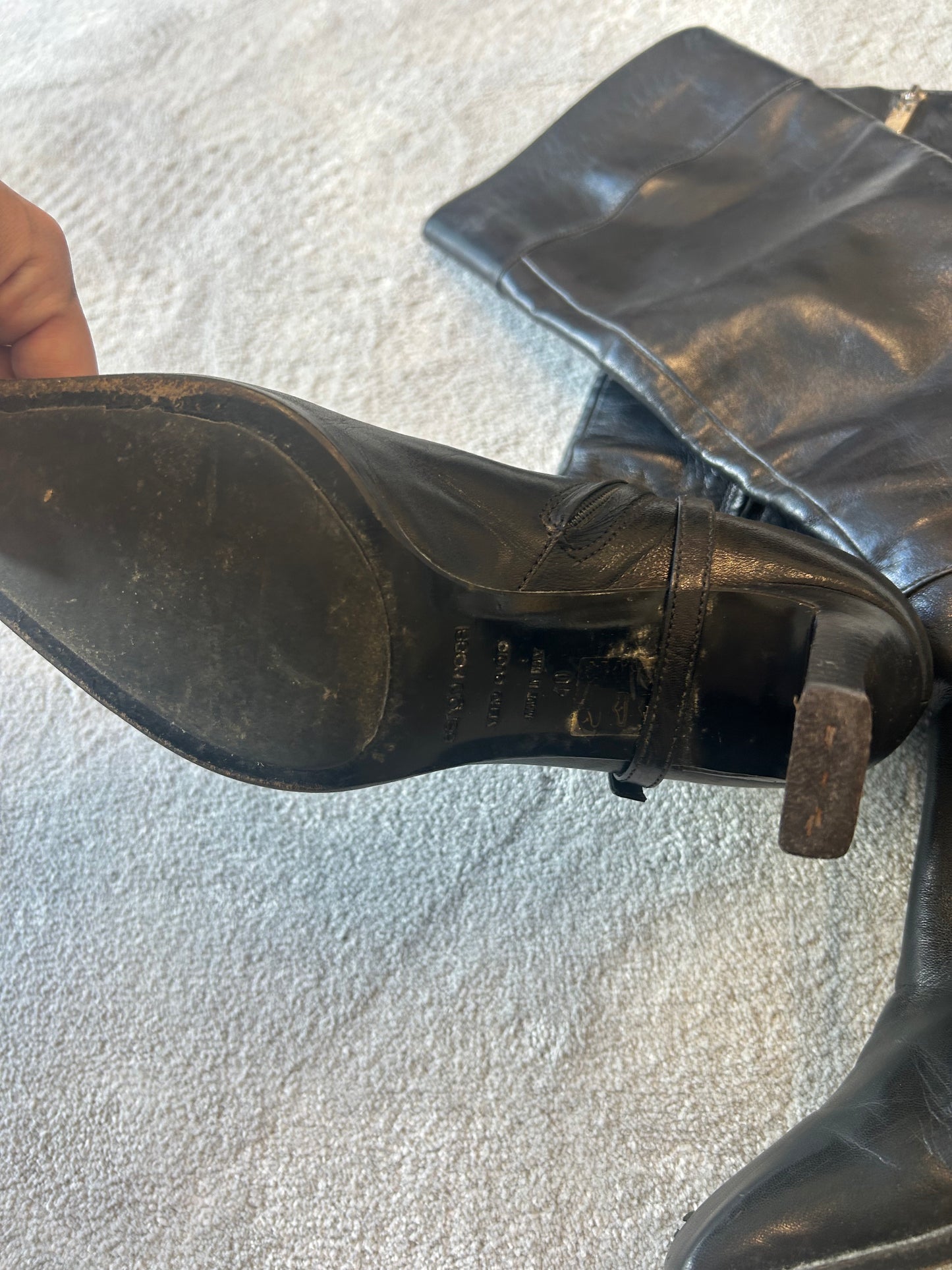 SERGIO ROSSI knee high leather boots 40 EU