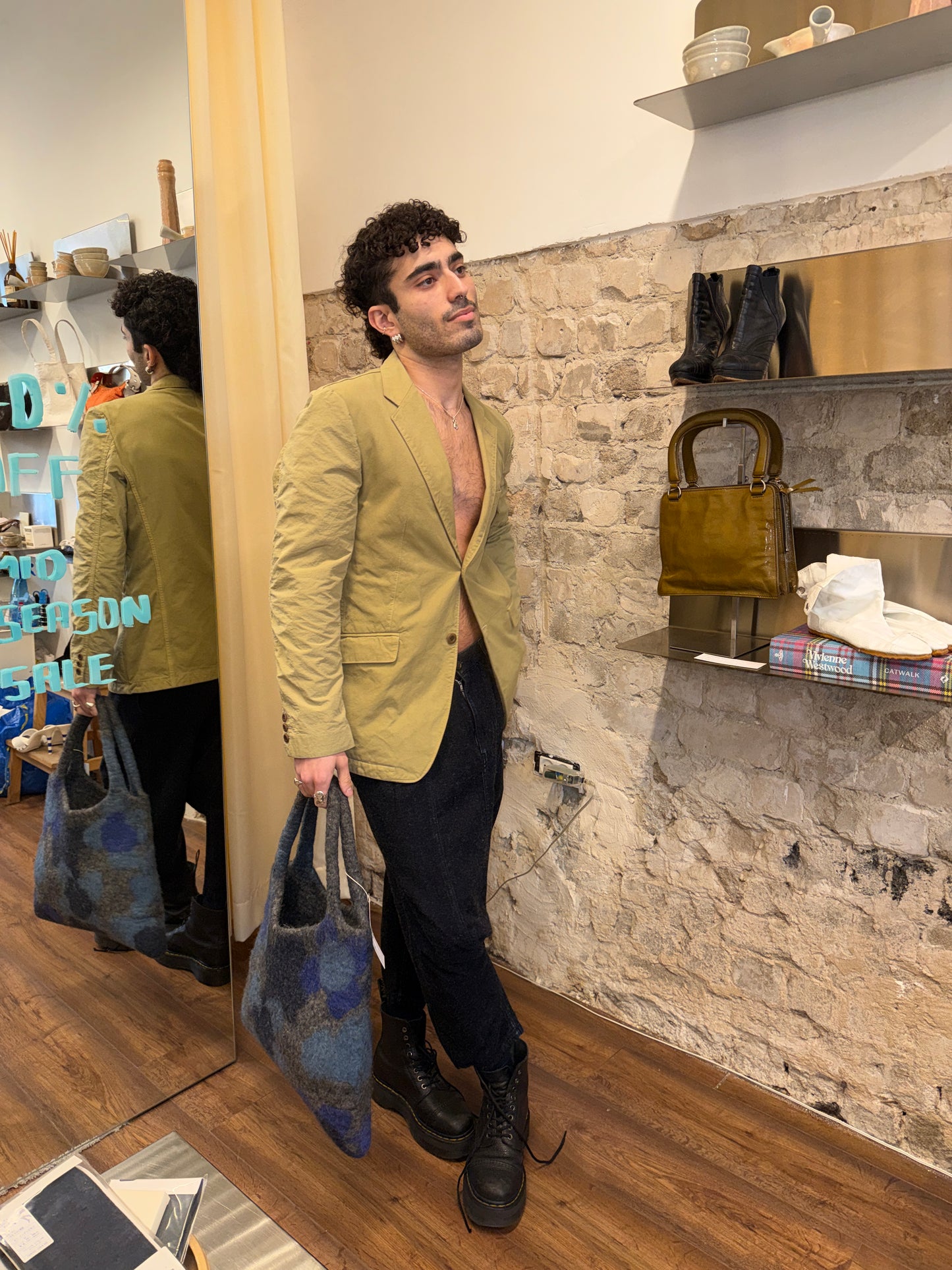 Comme des Garçons Homme Olive Cotton Blazer