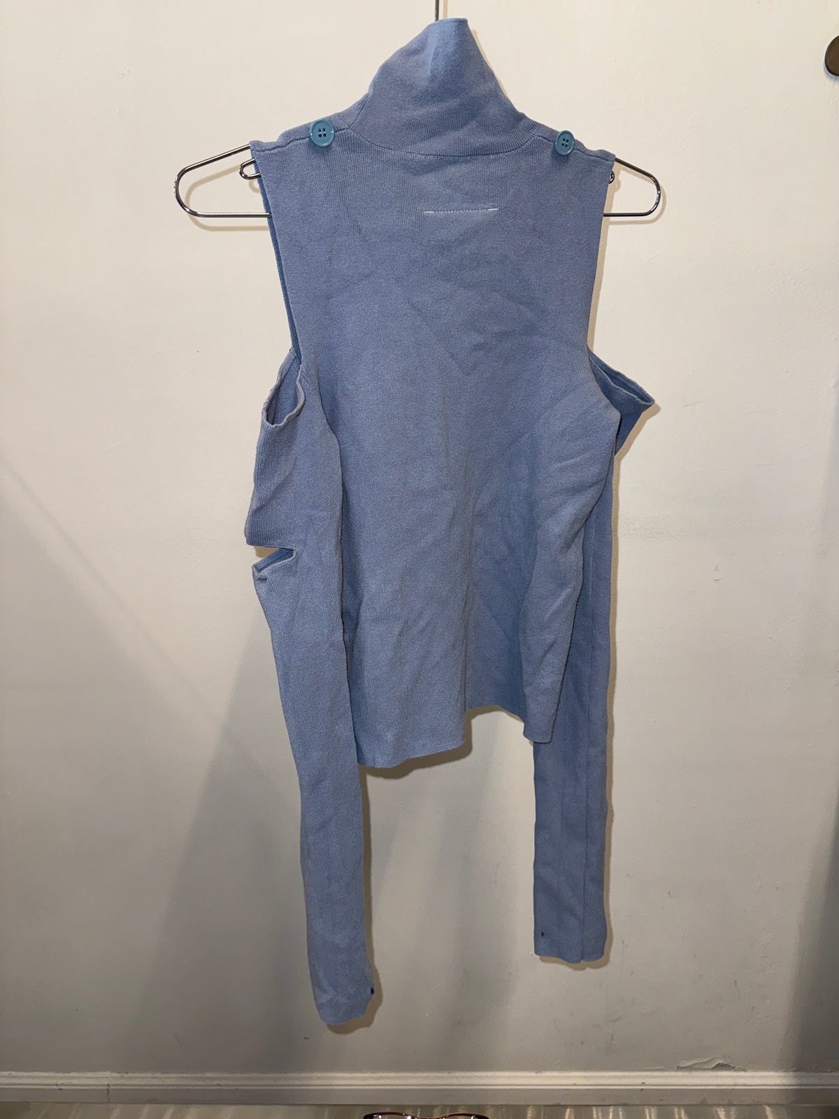 MM6 Maison Margiela Cold-Shoulder Draped Knit Top