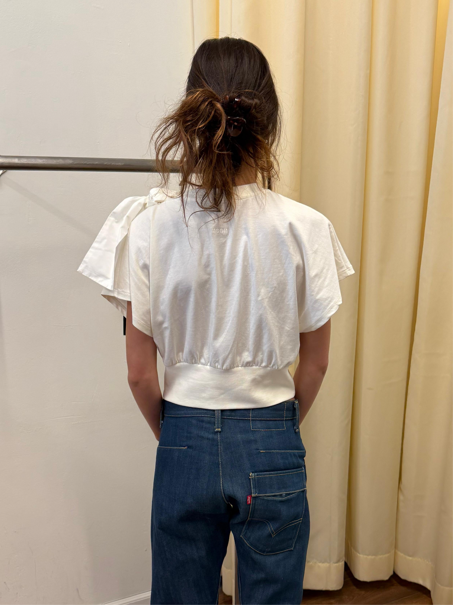 Msgm Bow Cropped Top