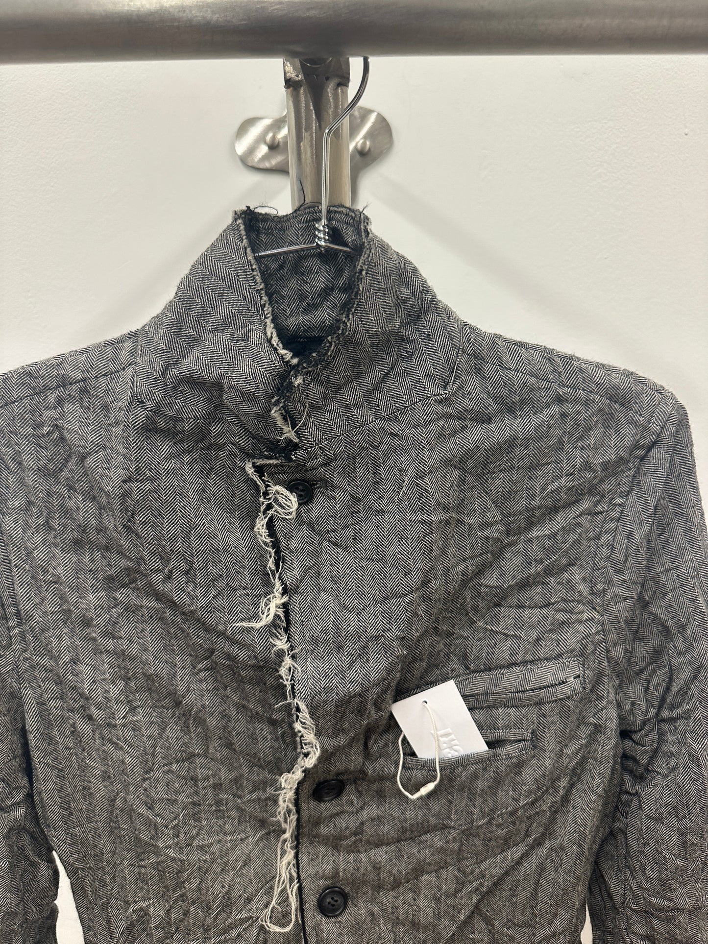 gomme distressed herringbone blazer