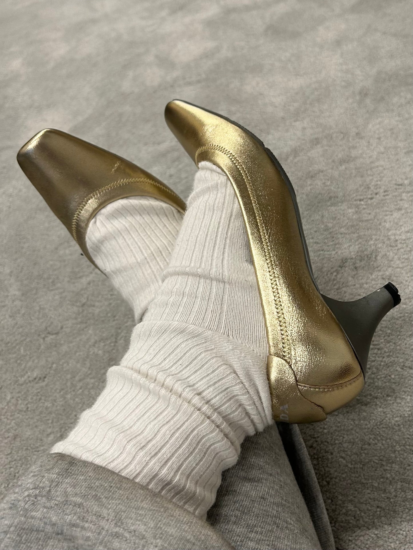 1990s PRADA gold kitten heels 36 EU