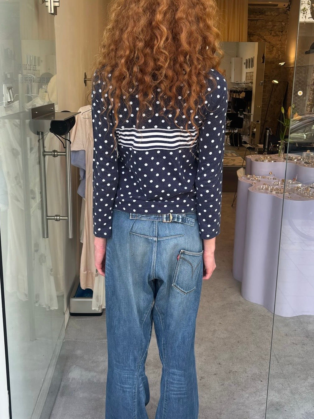 Comme des garçons polka dot long sleeve tee