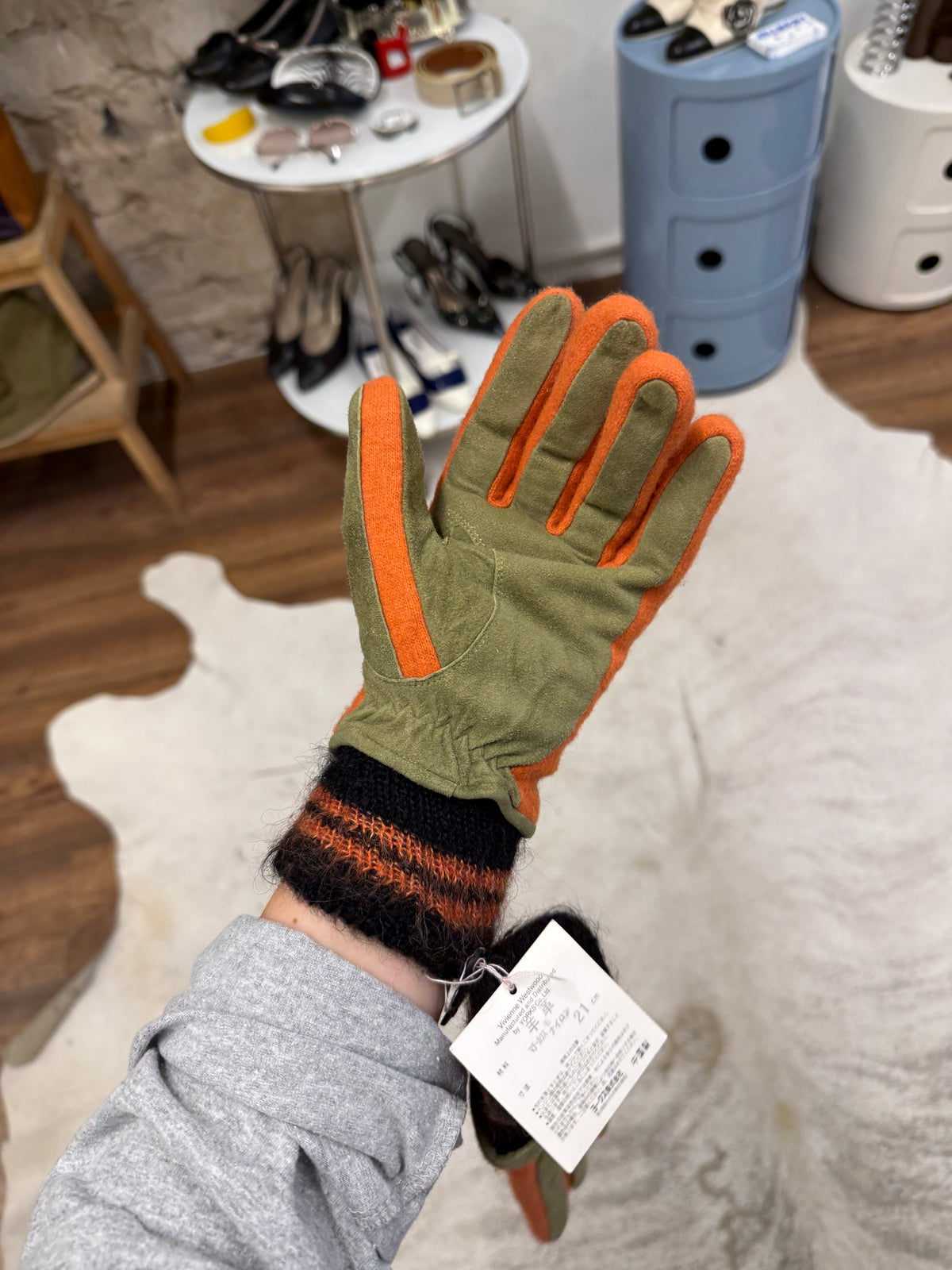 Vivienne Westwood Orb Suede Knit Gloves