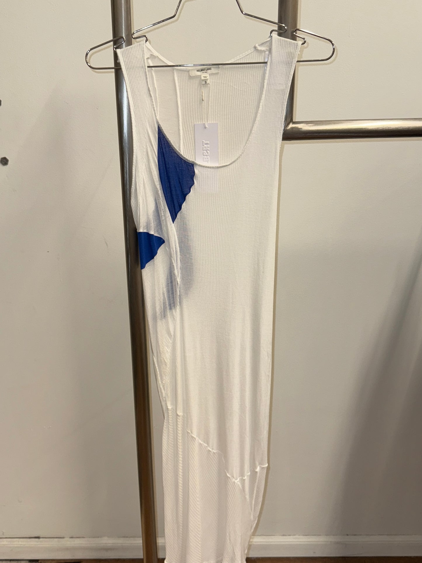 Helmut Lang Asymmetric Ribbed Knit Dress 2004