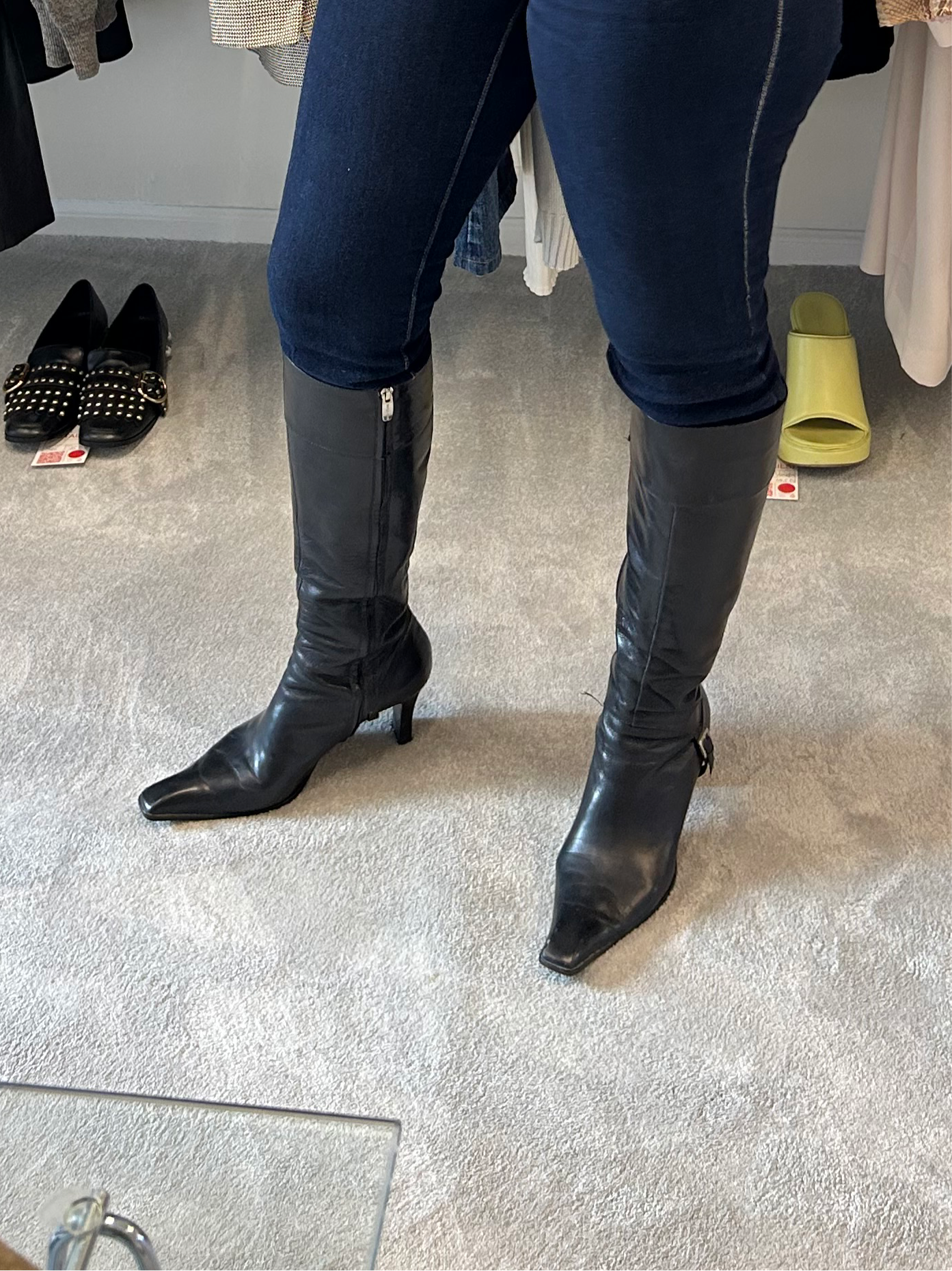 SERGIO ROSSI knee high leather boots 40 EU