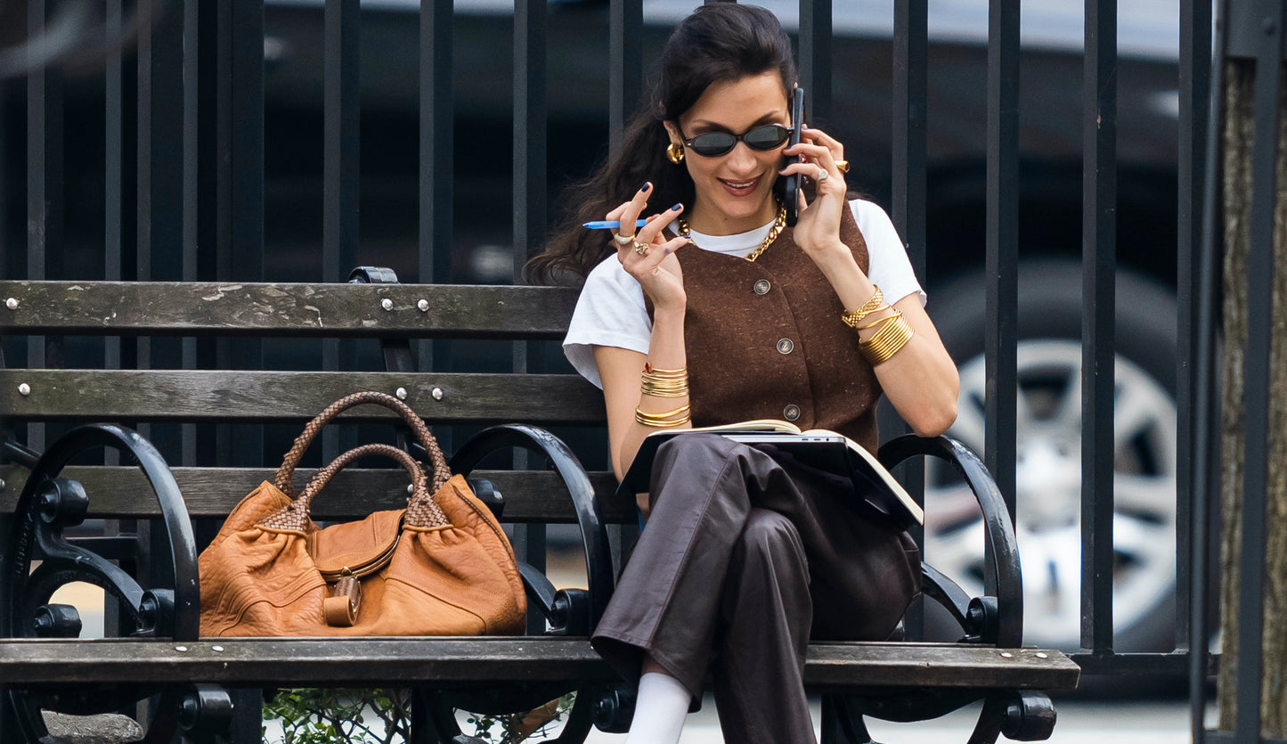 FENDI large brown lambskin spy bag šµš»