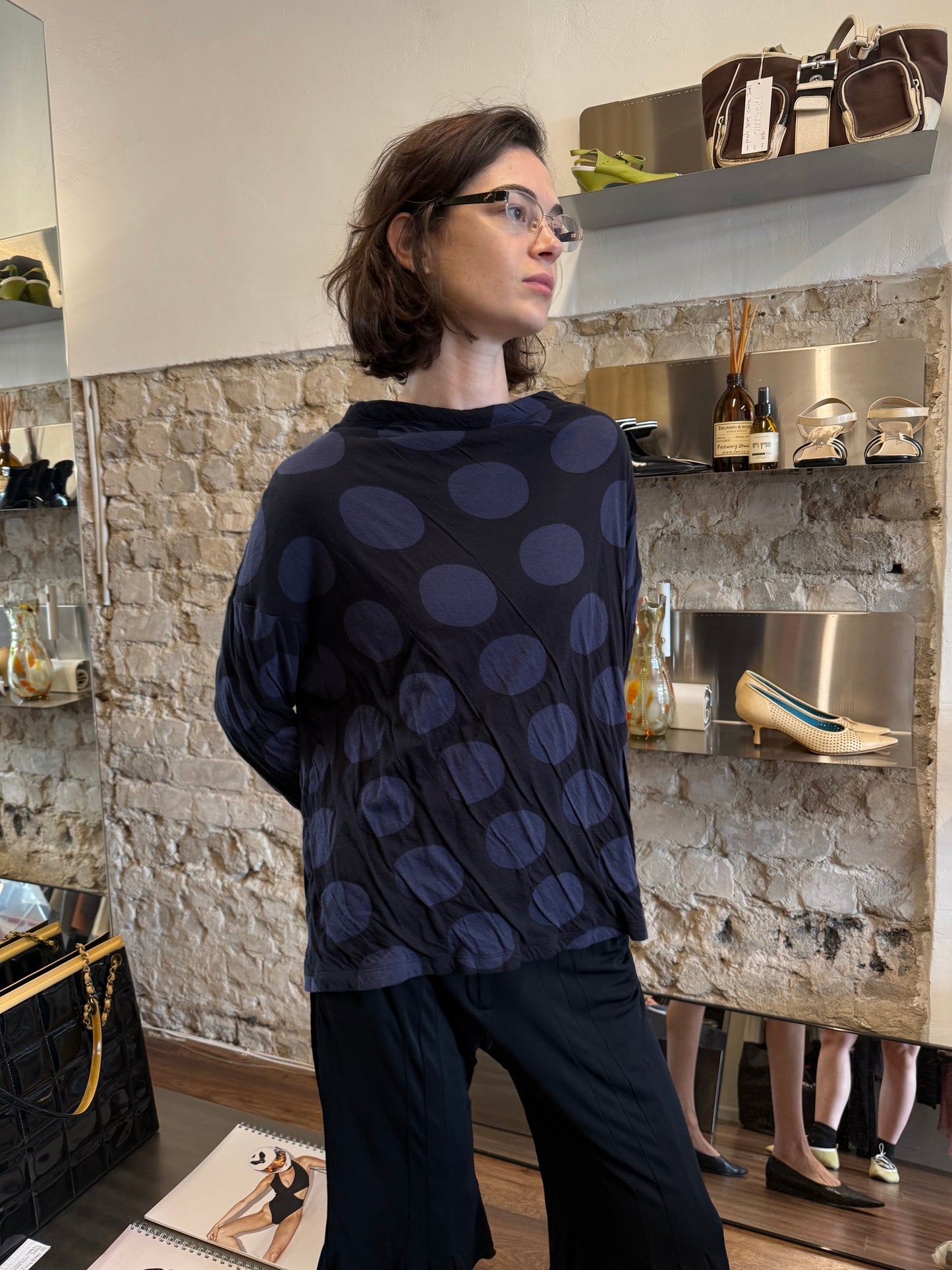 Y’s for Living oversized polka dot top