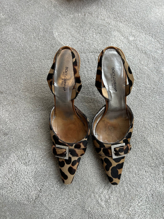 Dolce & Gabbana leopard calf hair heels 36 EU