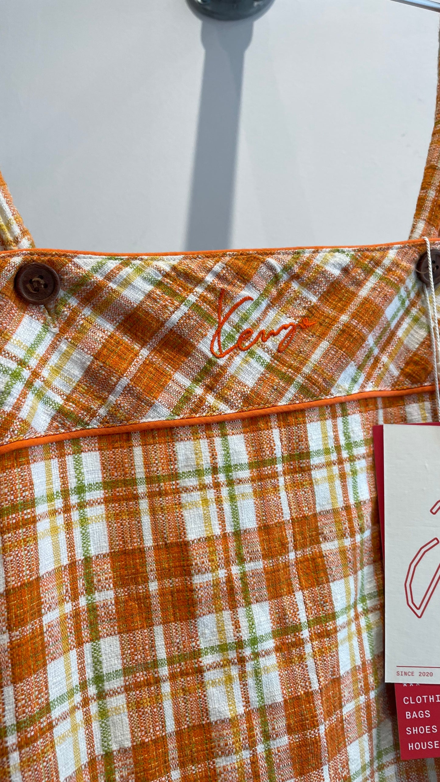 KENZO plaid orange robe