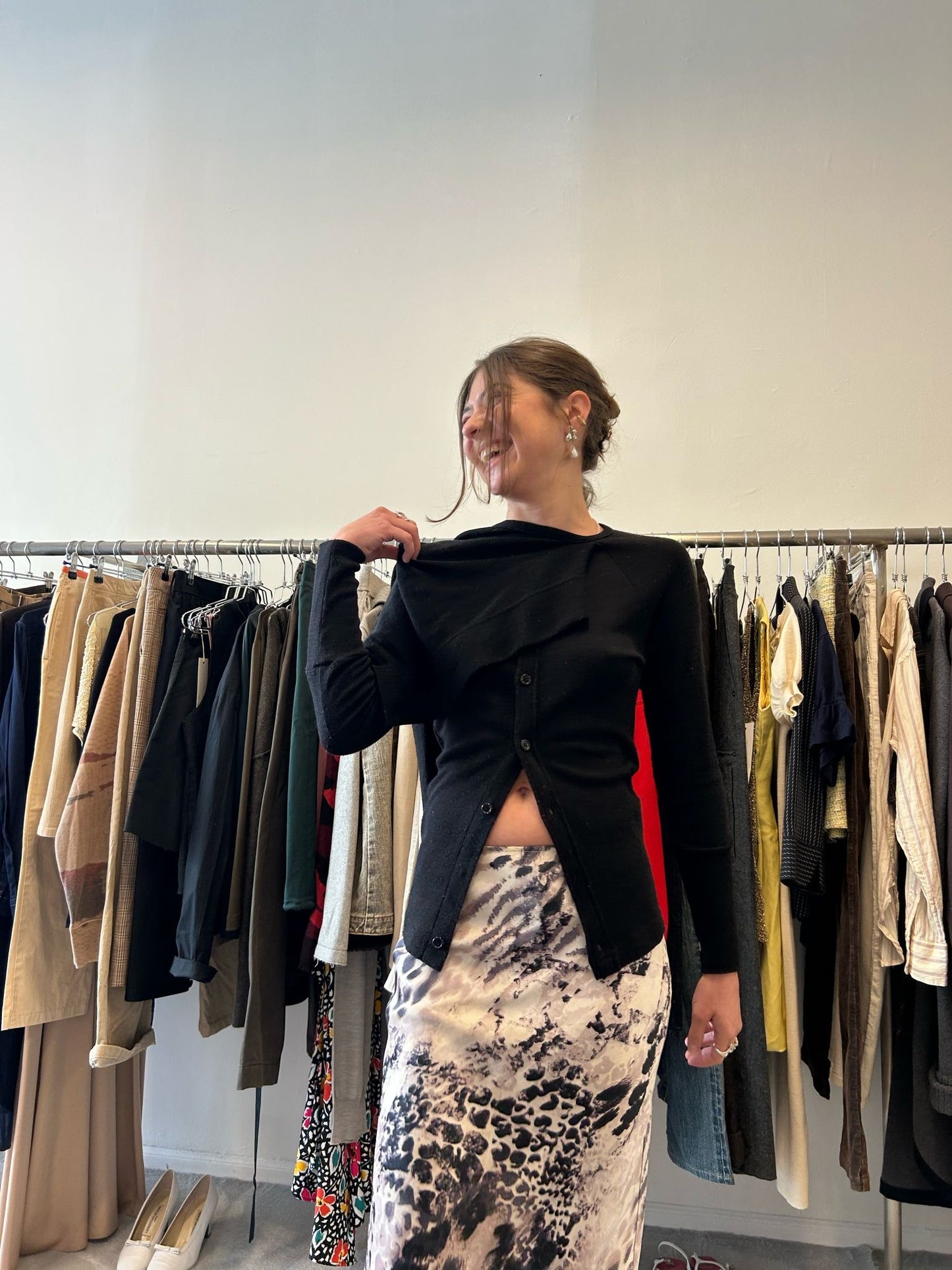 Y’s Yohji Yamamoto attached scarf cardigan