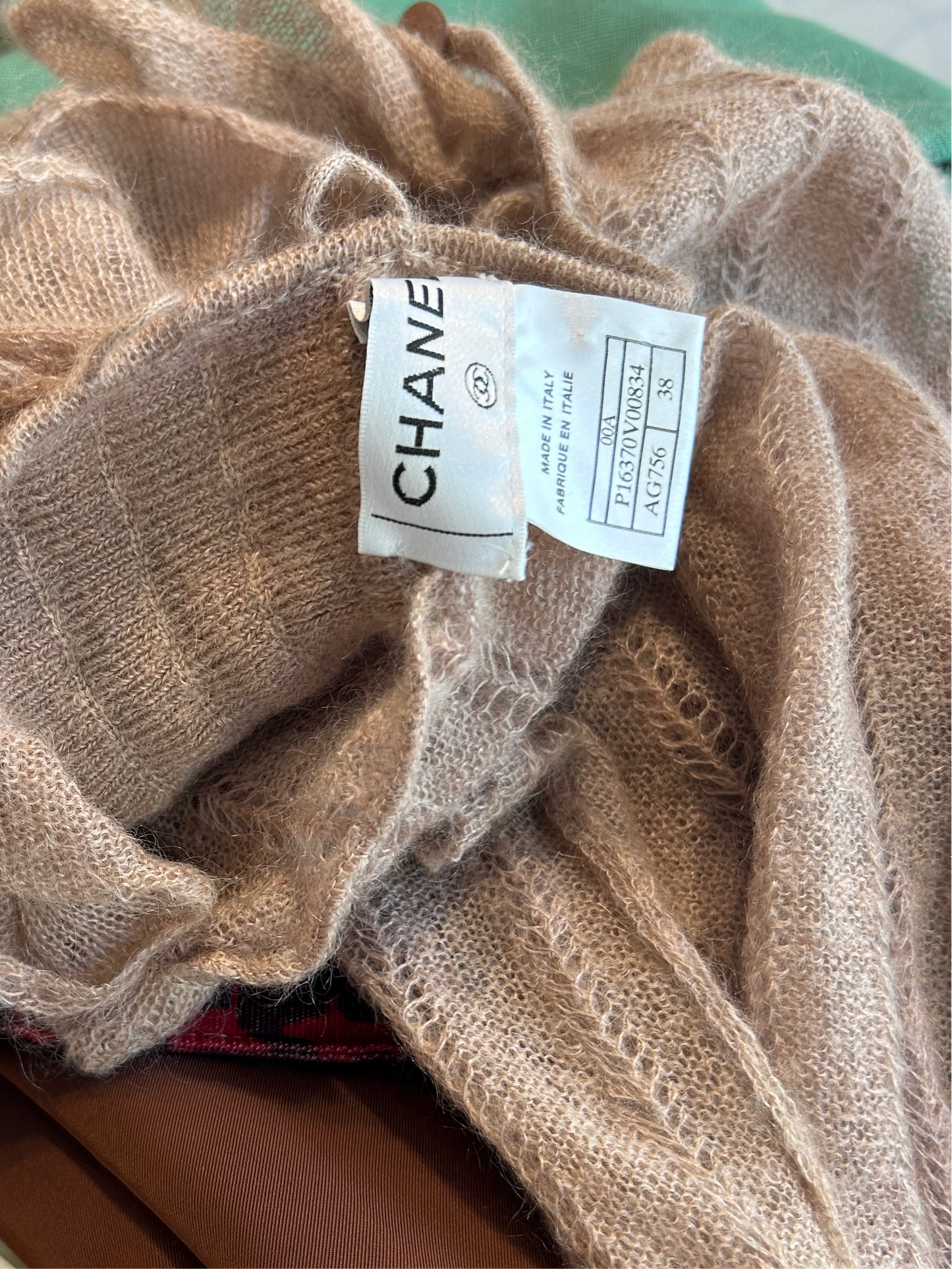 CHANEL 2000׳s ruffle neck sheer knit
