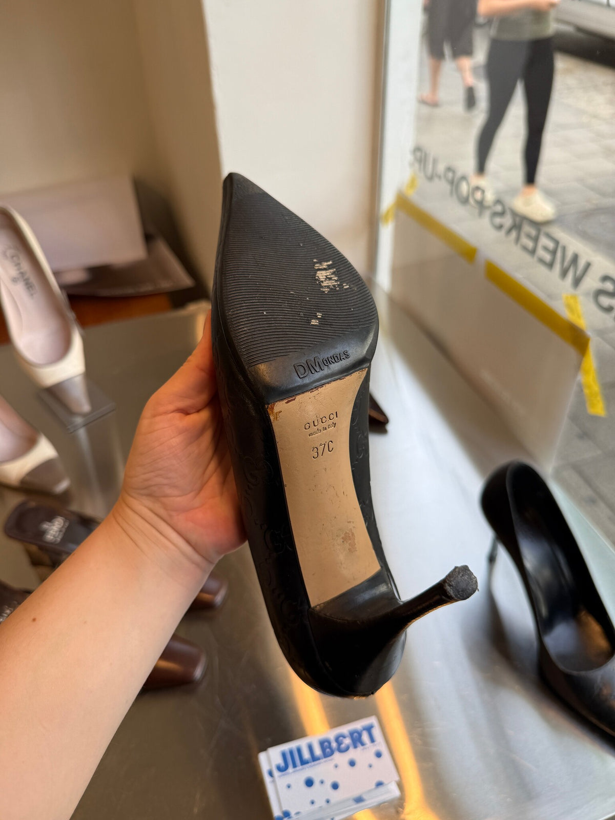 Gucci Guccissima Leather Pointed Pumps 37.5 EU