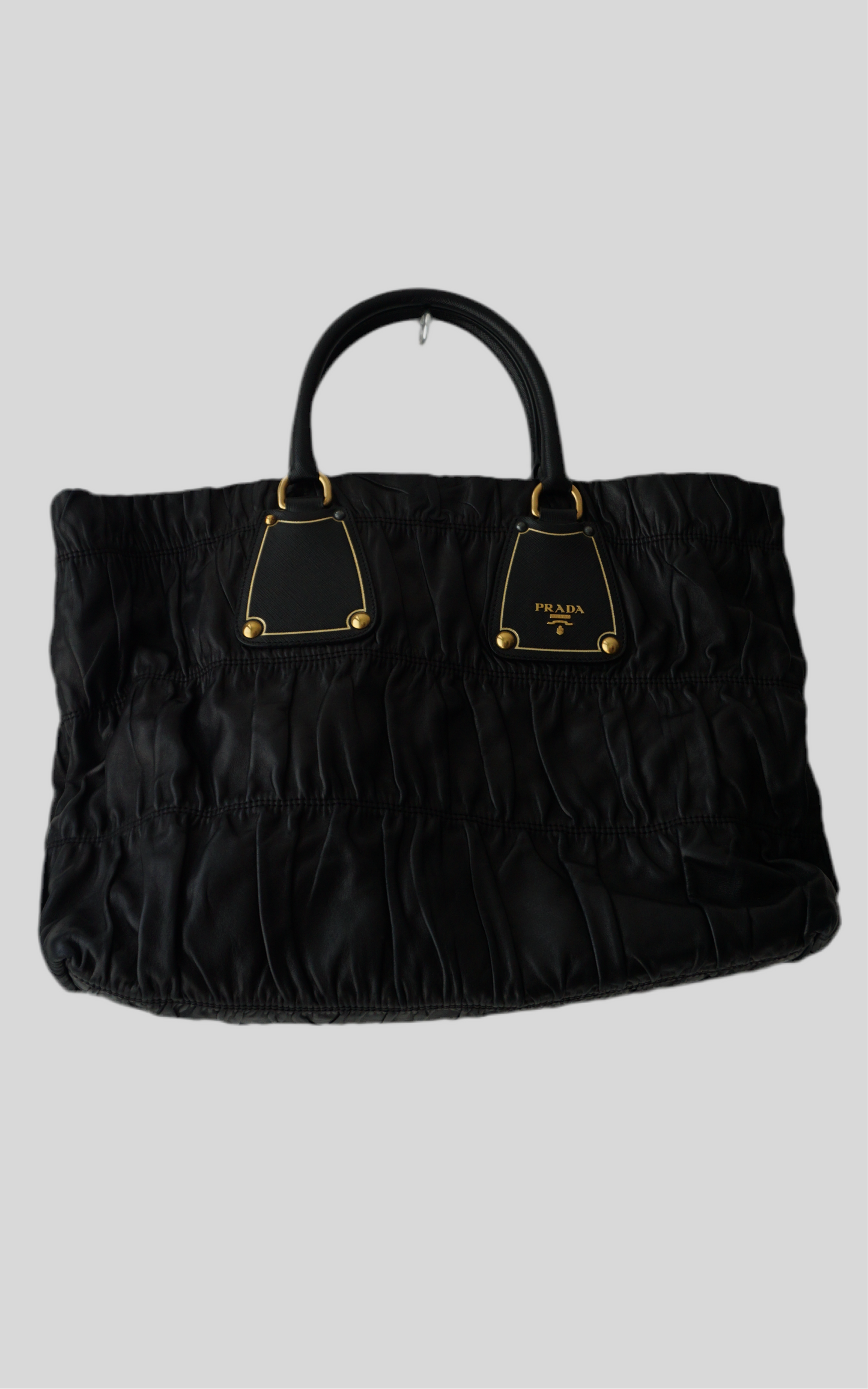 PRADA black nappa gaufre tote