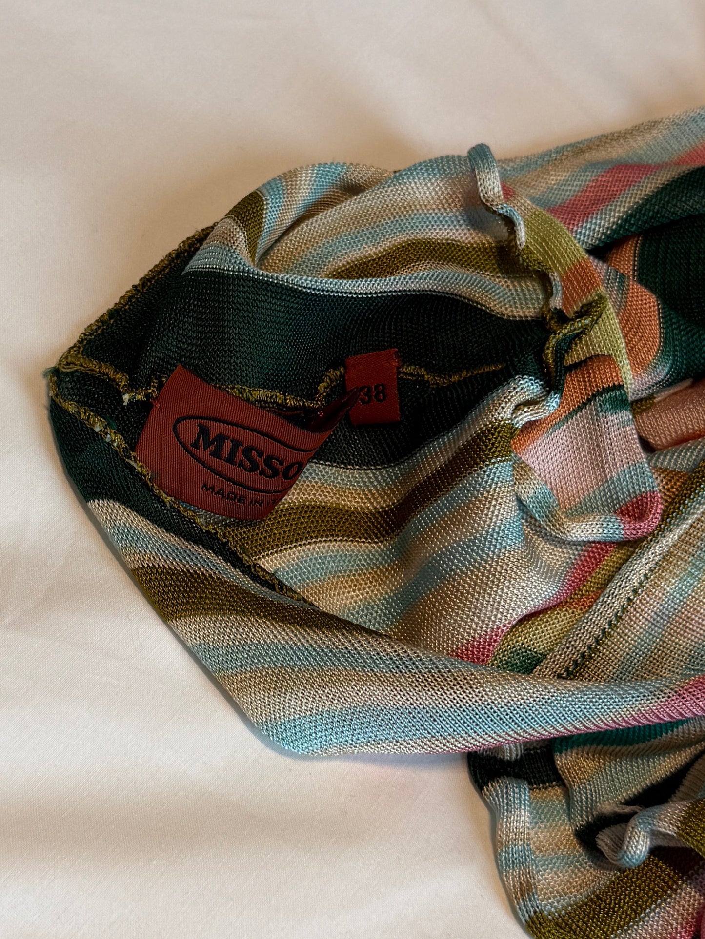 Early 2000s Missoni Ruched Striped Knit Dress