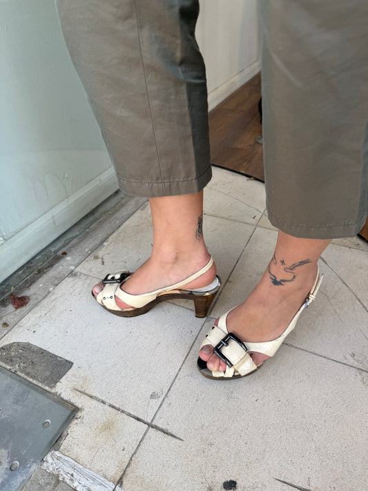 Burberry Check Slingback Heels 37 EU