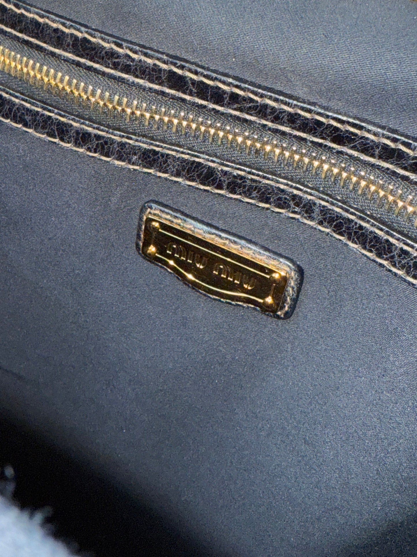 Miu Miu soft black leather frame bag