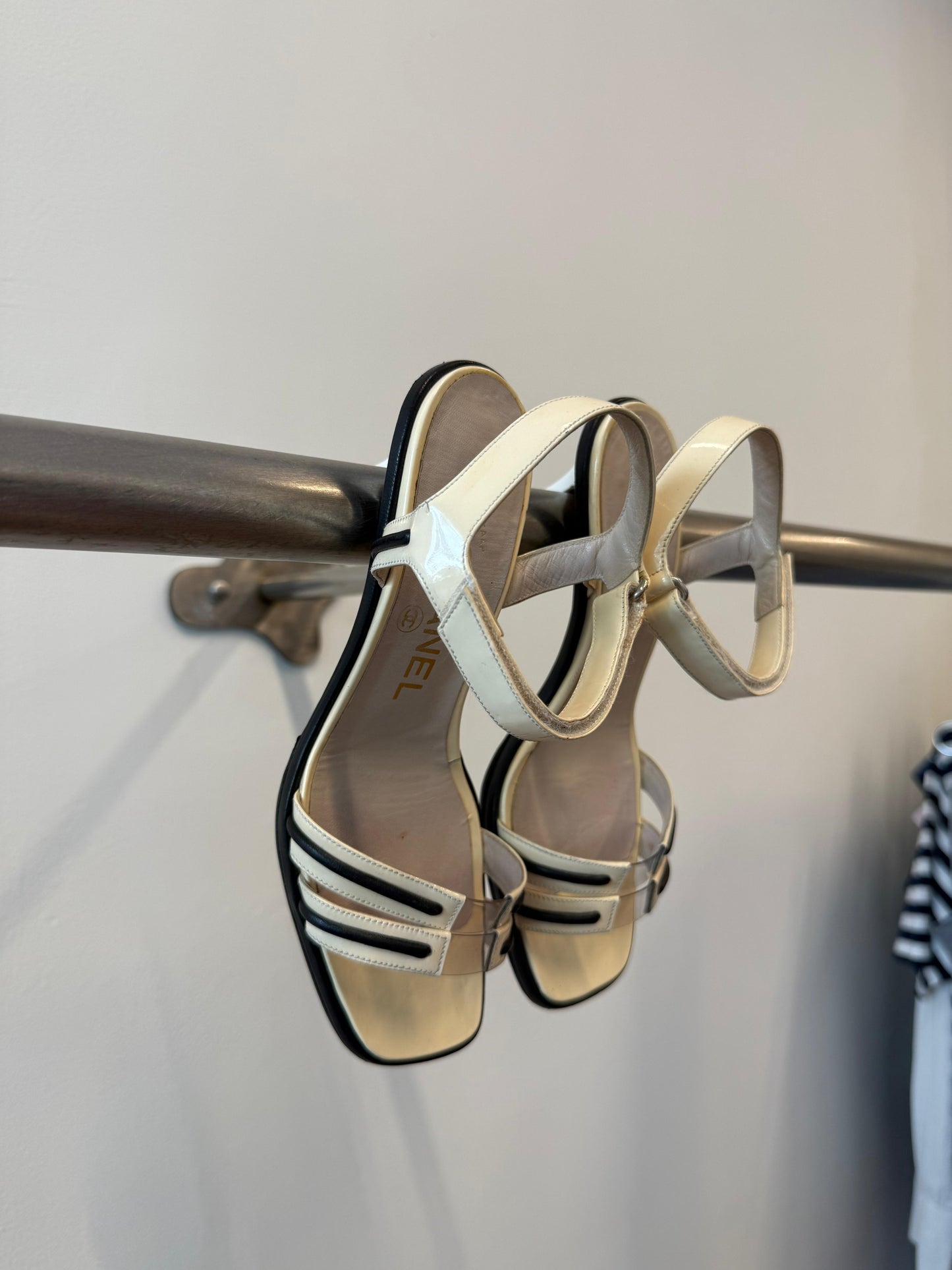 Chanel Belted Sandal Heels 36