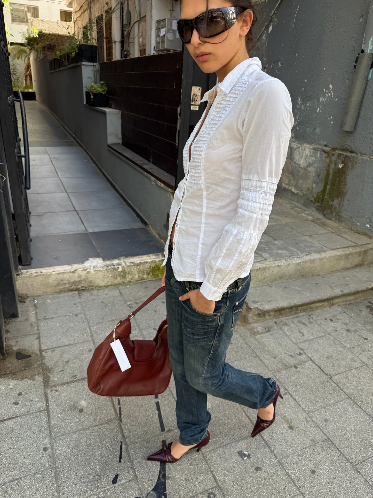 Calvin Klein Pintuck Shirt c. 2000s