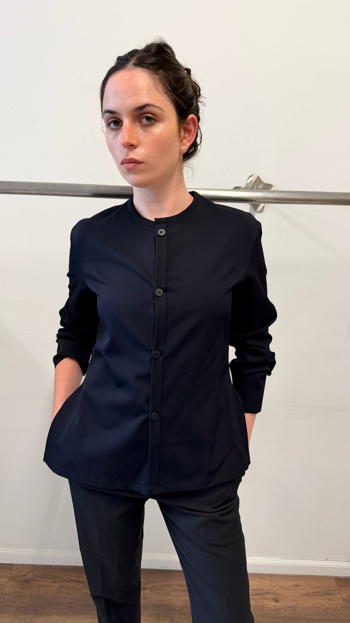 LIMI feu by Yohji Yamamoto Black Sculpted Wool Cardigan