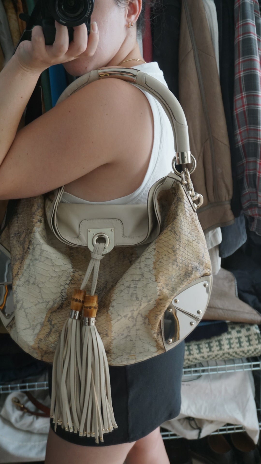 GUCCI indy Pyton hobo bag