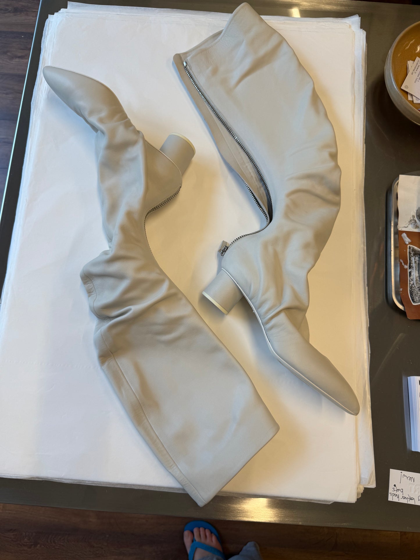 Jil Sander - tall slouch leather boots 37.5