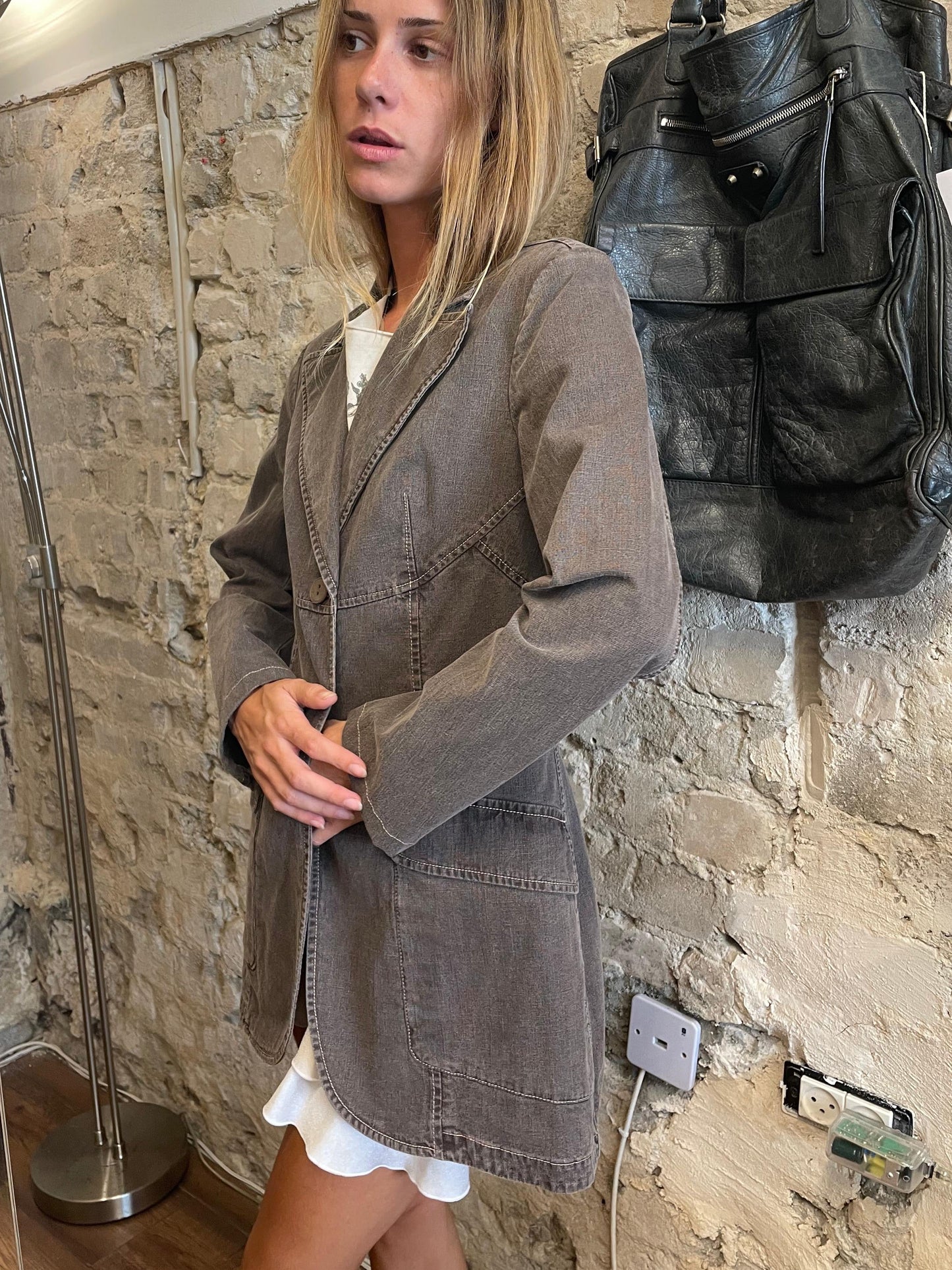 CHANEL Spring 2003 Linen Blend Tailored Jacket