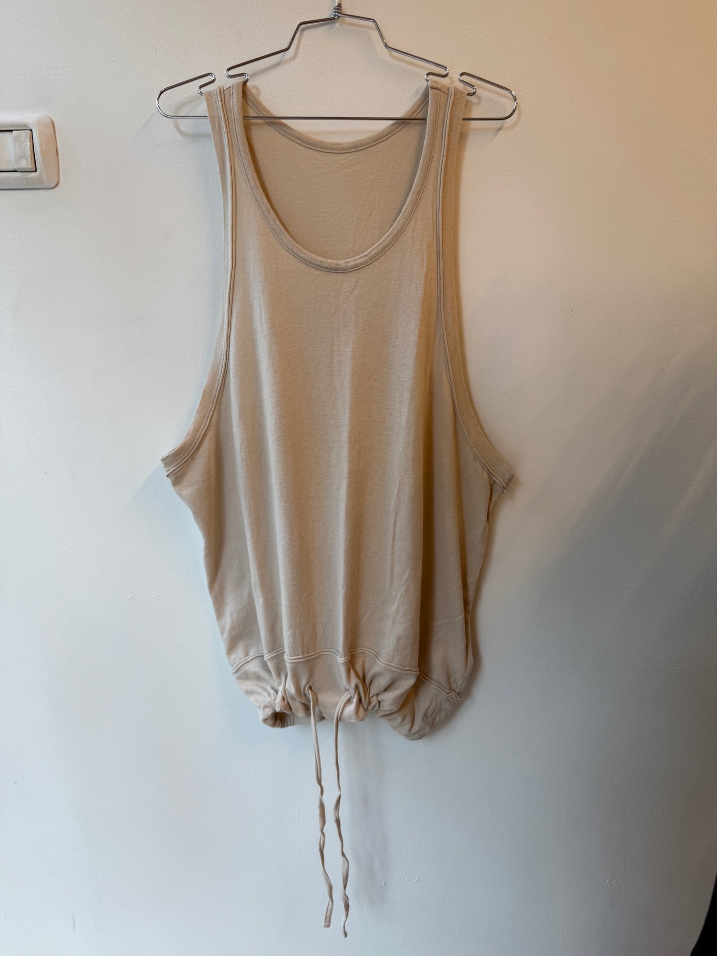Y’s Yohji Yamamoto Cotton Wool Drawstring Tunic Dress