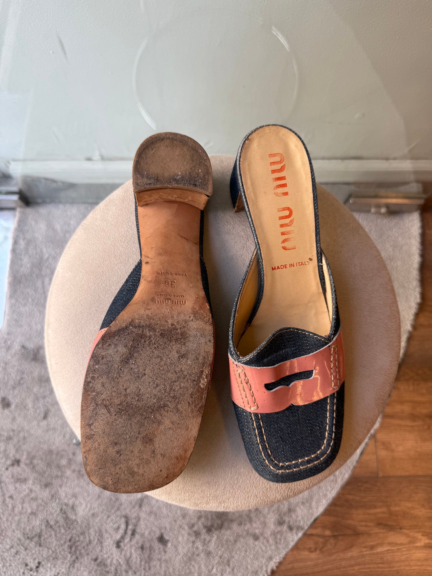 Miu Miu Denim Loafer Mules – 2000s