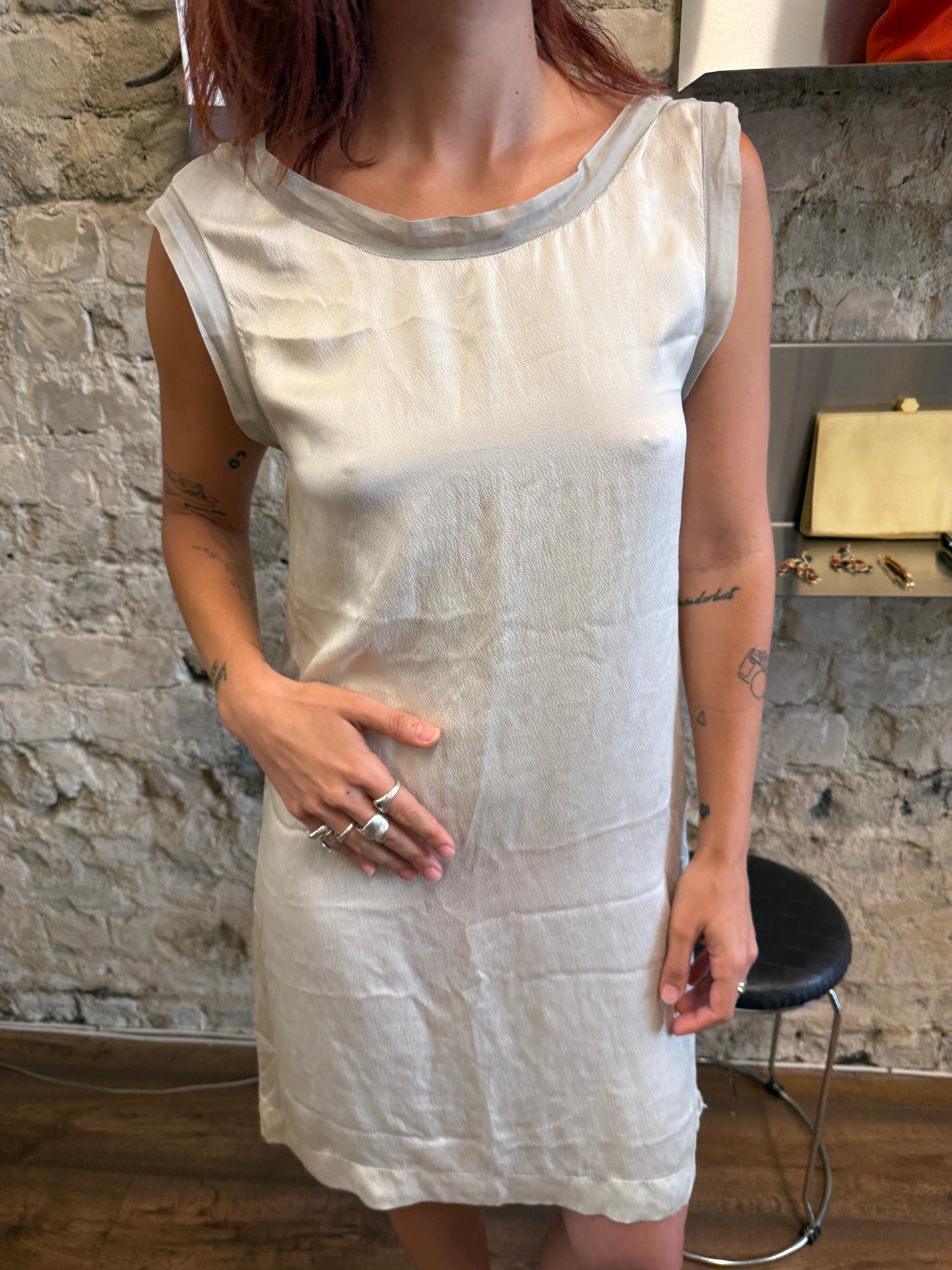 Vintage Silk Open Back Dress
