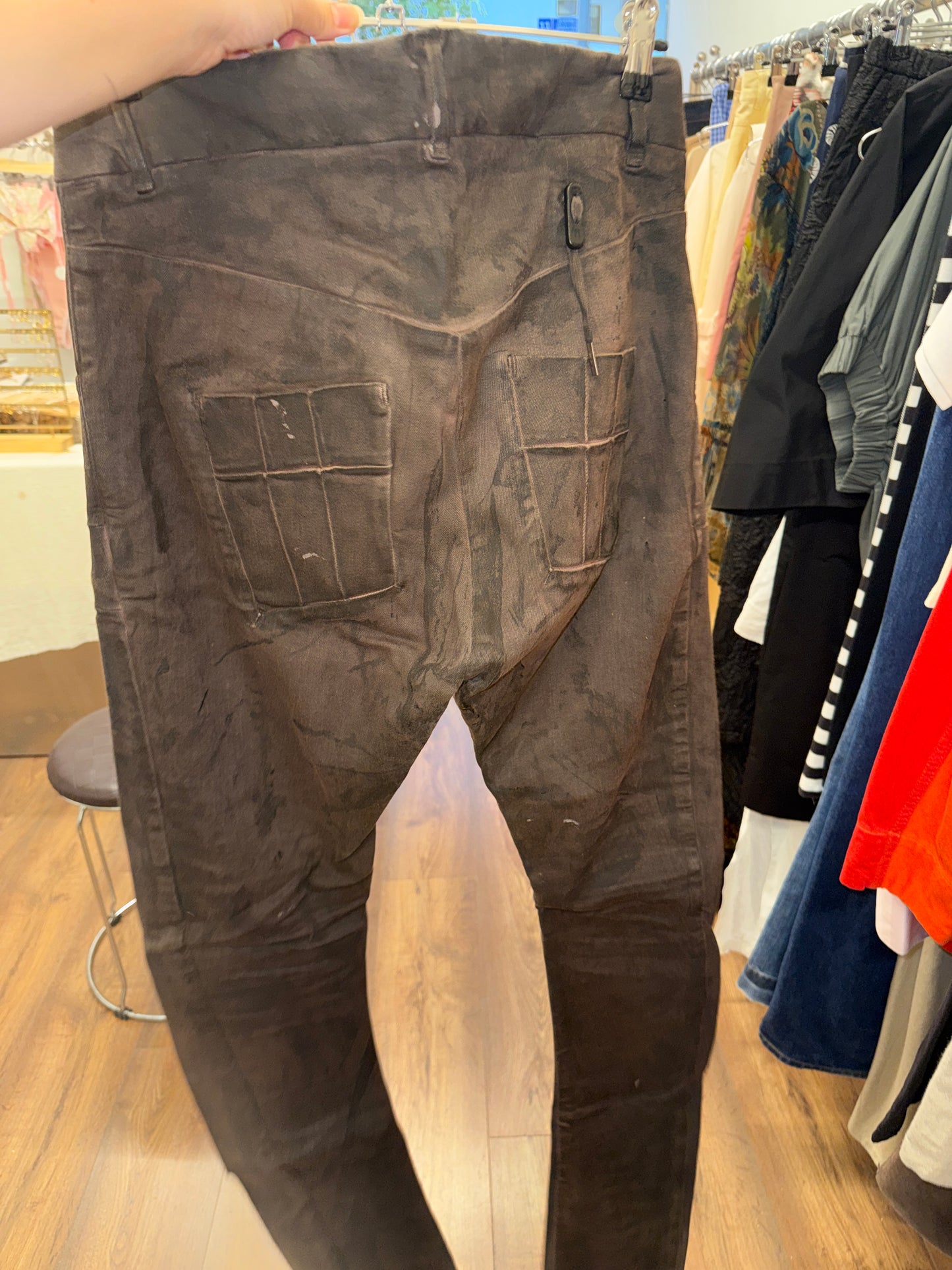 Boris Bidjan Saberi Hand Treated Oil Brown Body Molded Pants