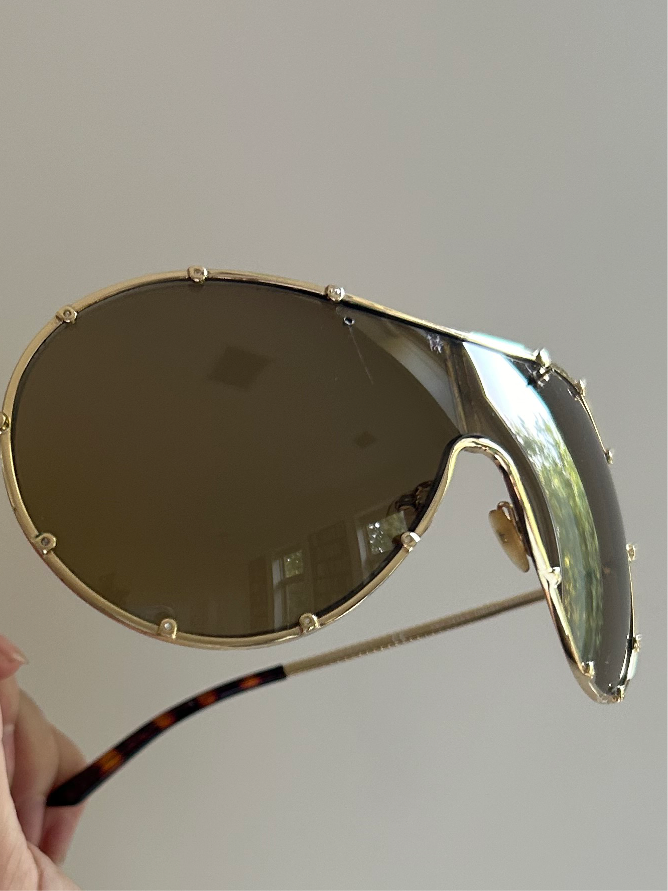 VALENTINO gold shield sunglasses