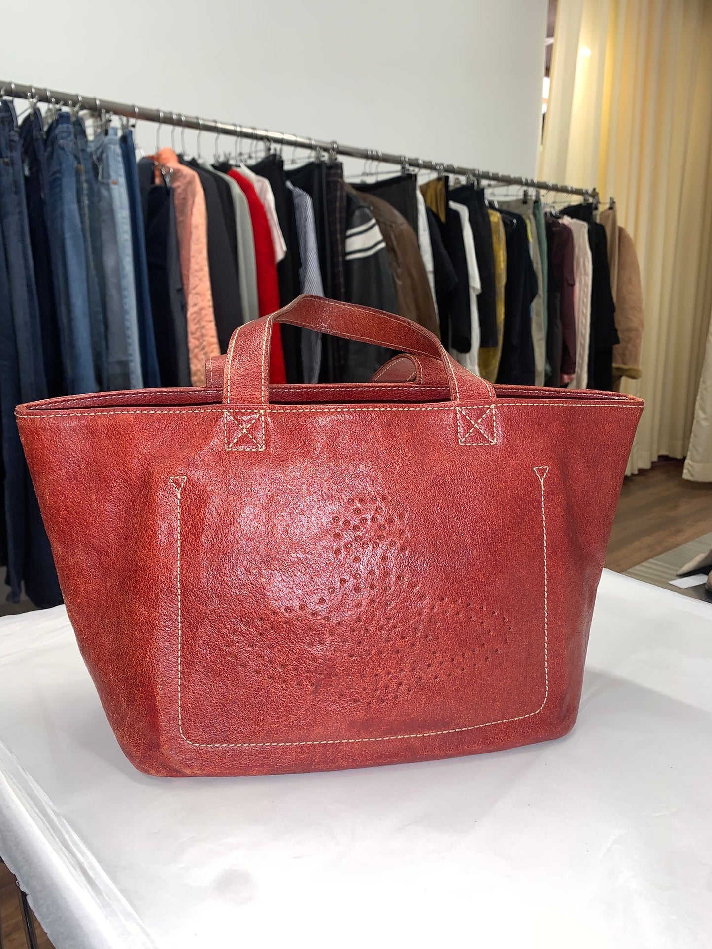 Vivienne Westwood Red Leather Tote late 90s