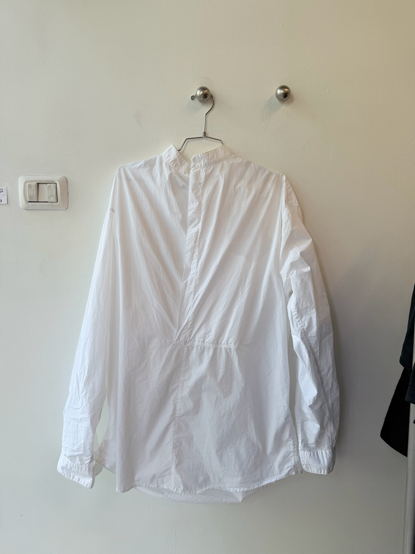 Hed Mayner SS23 Draped Band Collar Cotton Shirt