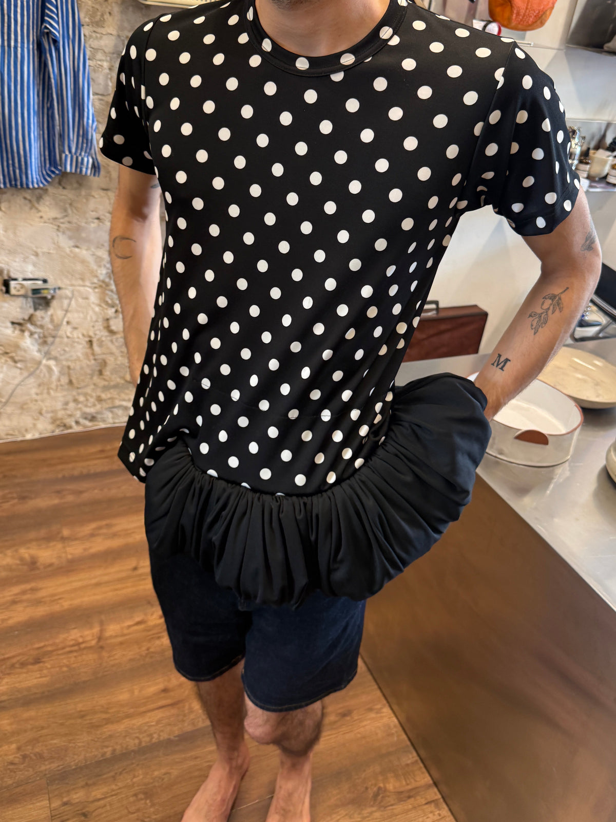 Comme des Garçons 2022 Polka Dot Asymmetric Ruffle Tunic – AD2021