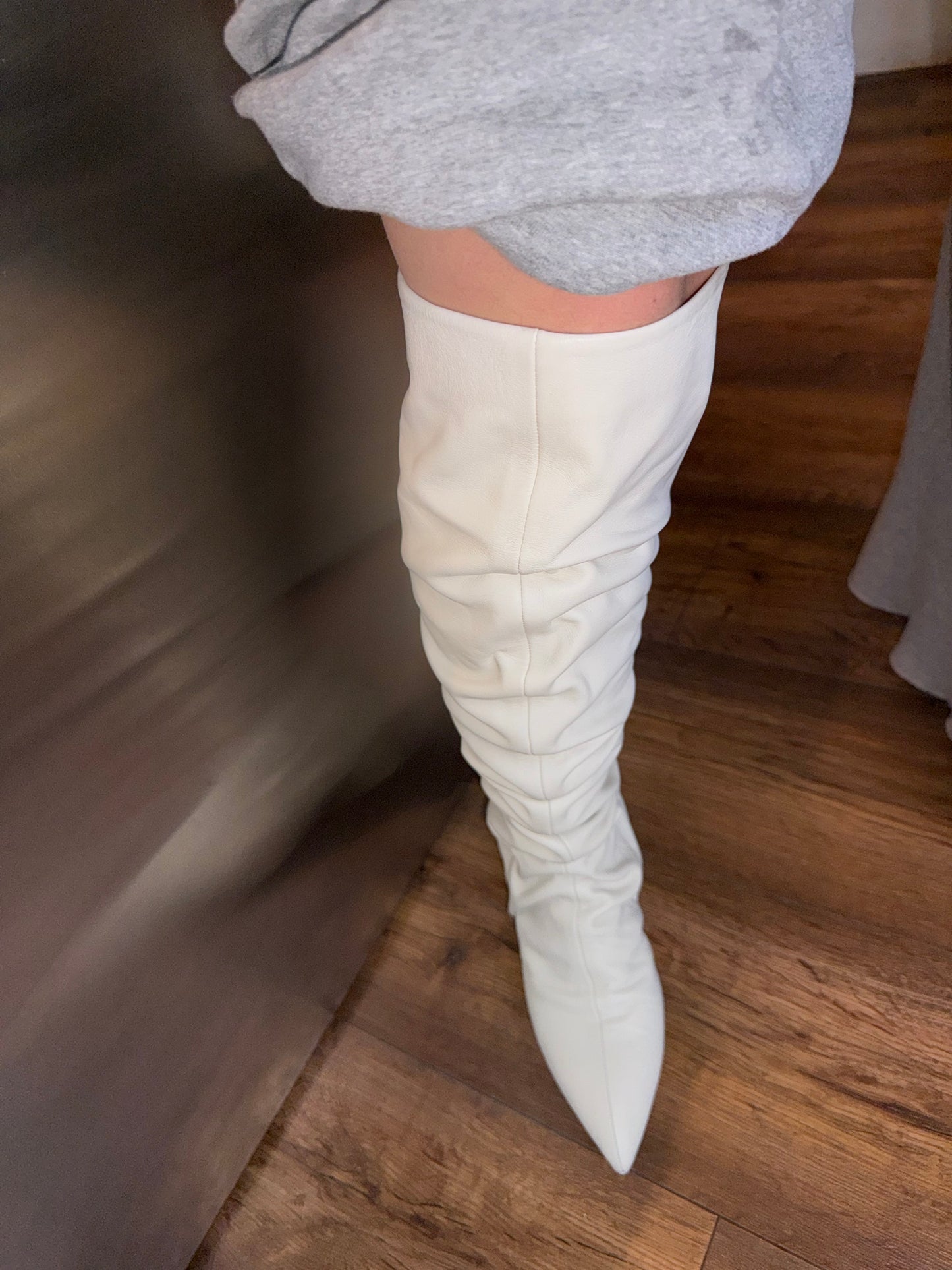 Jil Sander - tall slouch leather boots 37.5