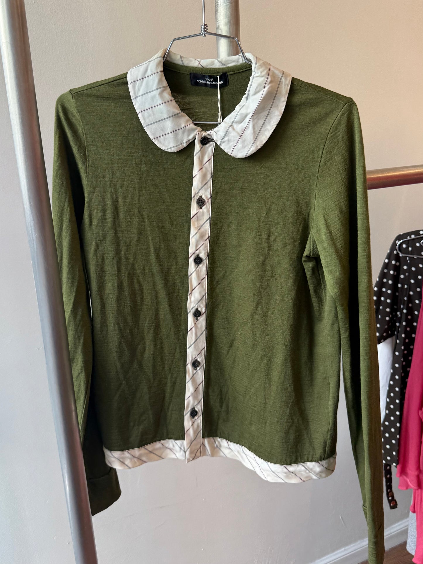 Comme des Garçons – Olive Wool Cardigan