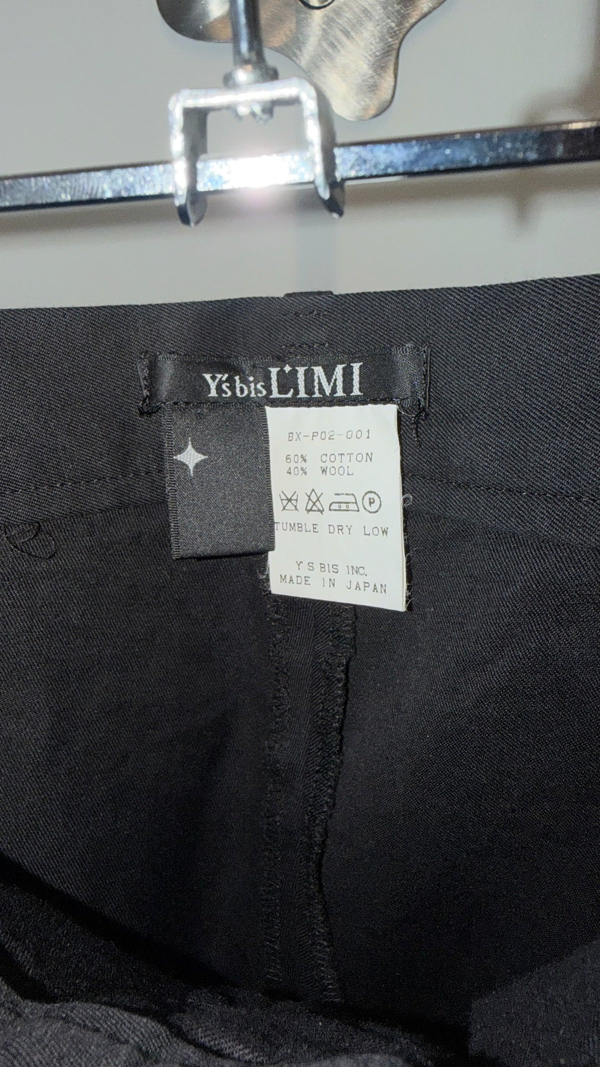 1999–2002 Y’s bis LIMI Cotton & Wool Cropped Trousers