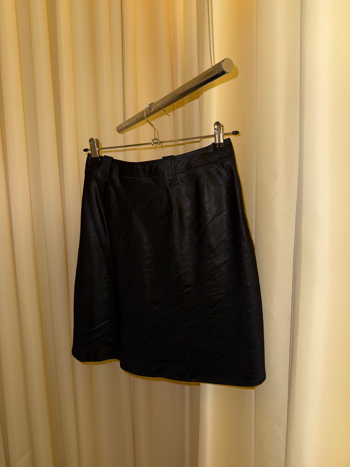Costume National Black Satin Mini Skirt