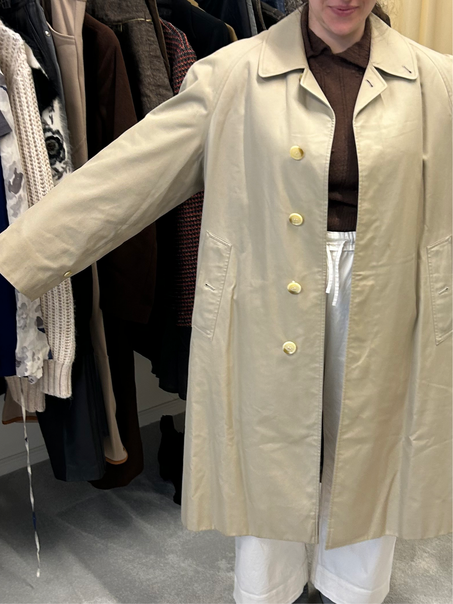 BURBERRY’S classic beige coat