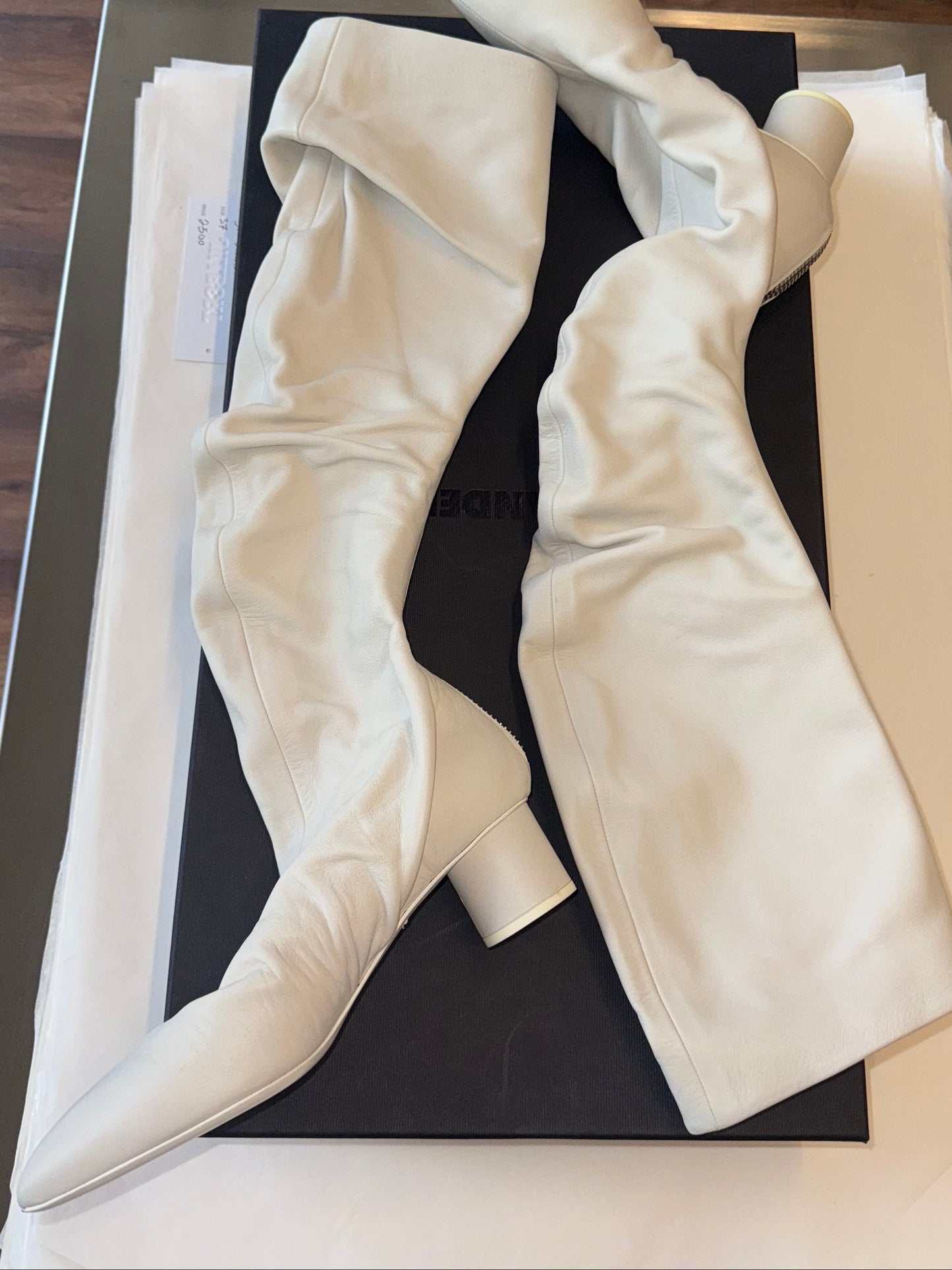 Jil Sander - tall slouch leather boots 37.5