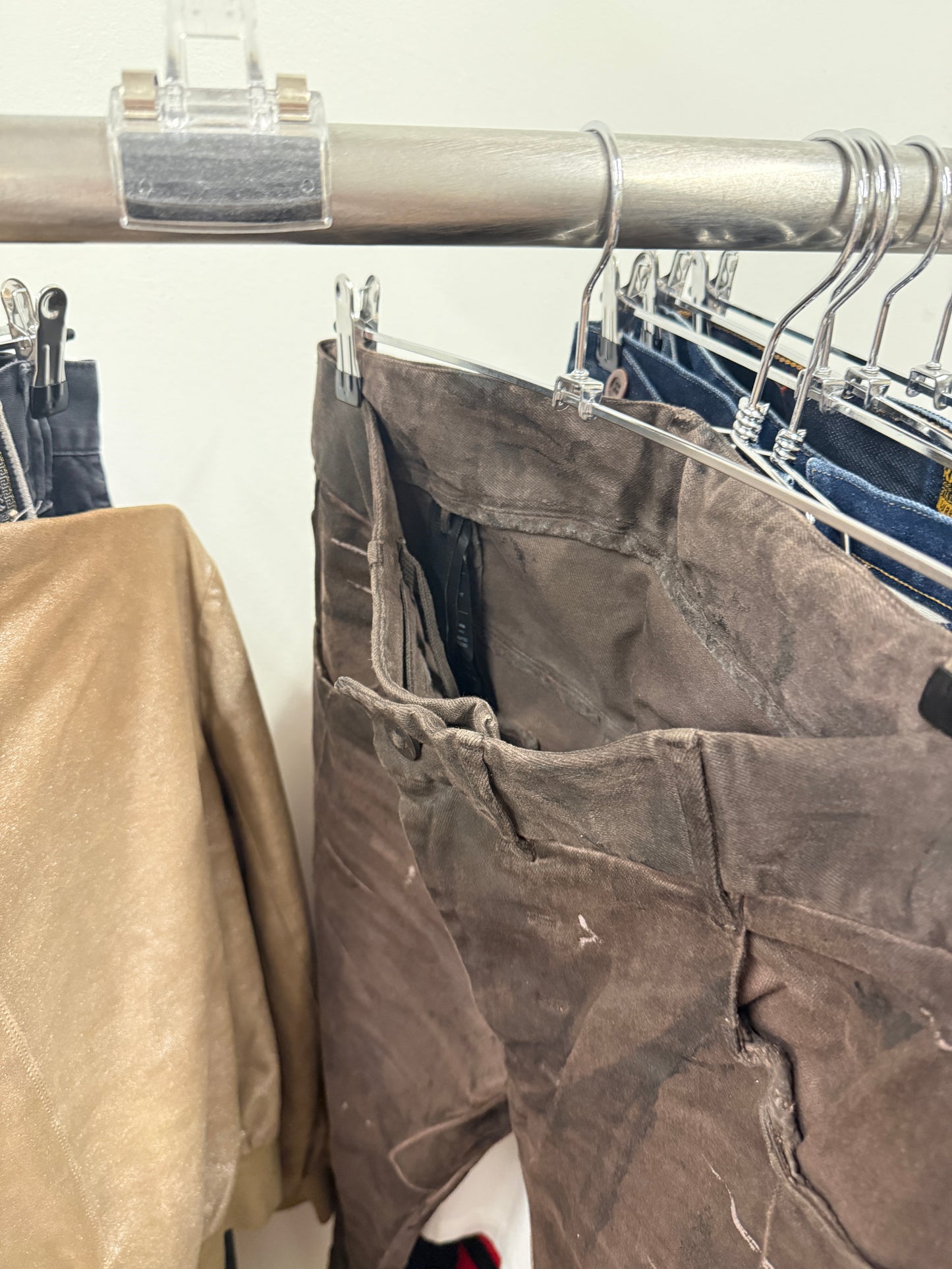 Boris Bidjan Saberi Hand Treated Oil Brown Body Molded Pants
