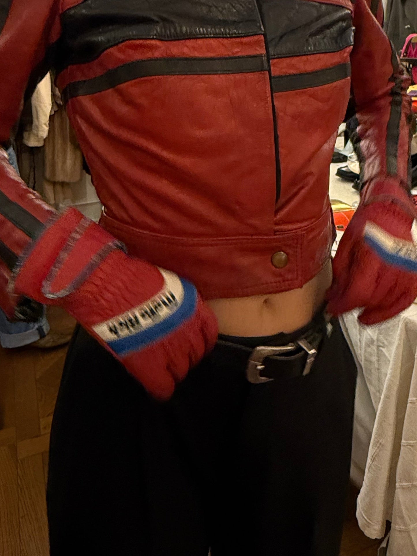 Vintage Moto Leather Gloves - Image 3