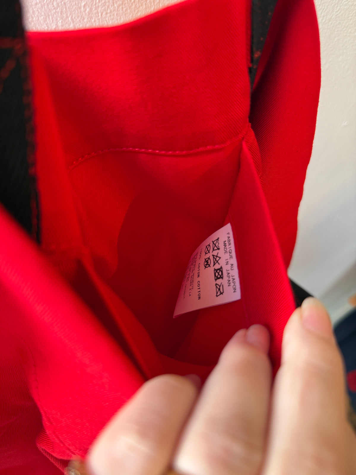Yohji Yamamoto Red Signature Tote Bag, Made in Japan