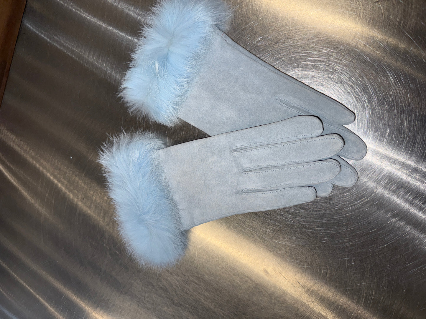 Vintage Japanese leather & fur gloves