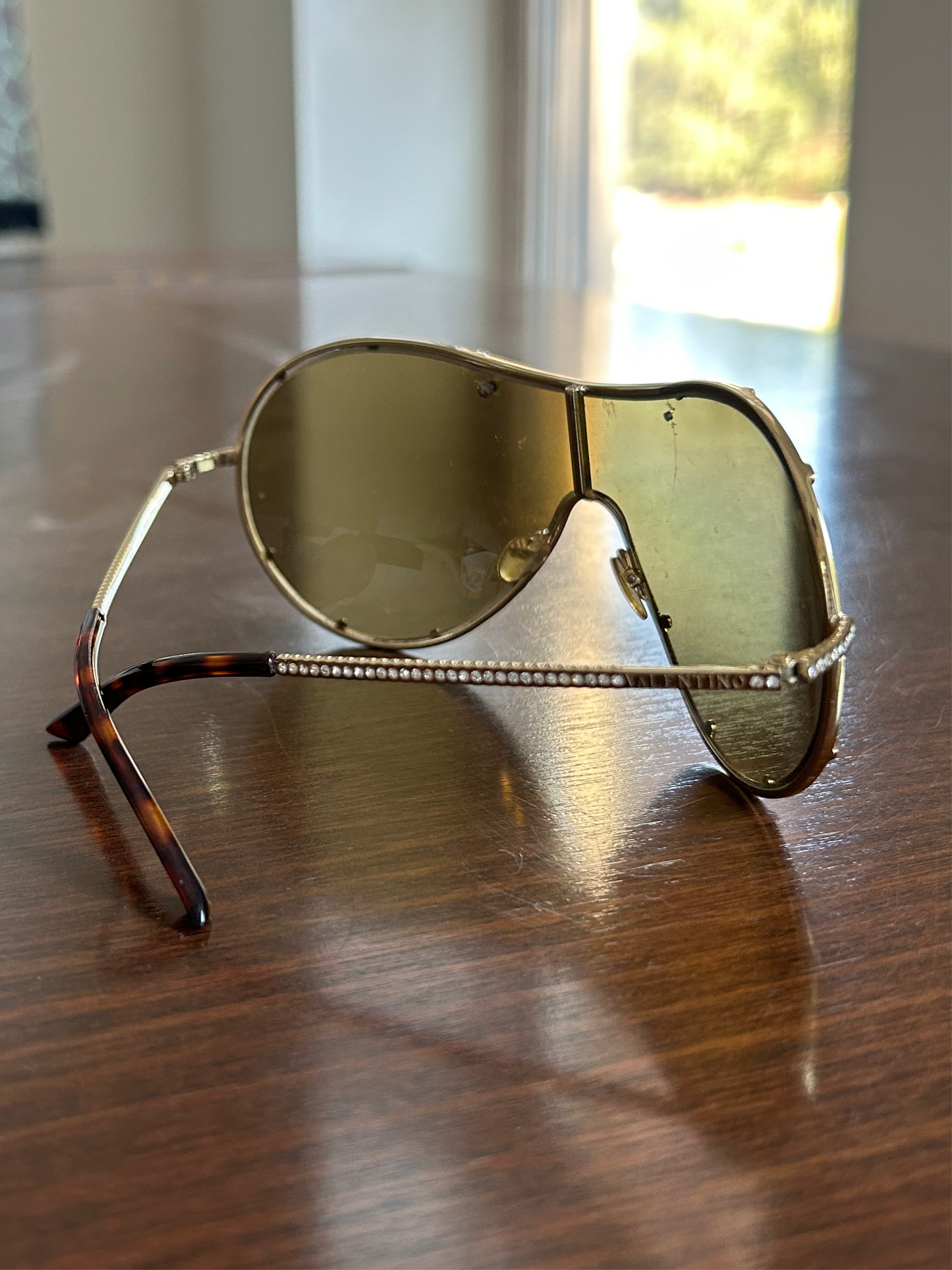 VALENTINO gold shield sunglasses