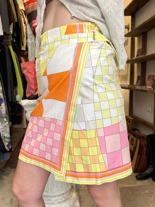 EMILIO PUCCI abstract warp skirt